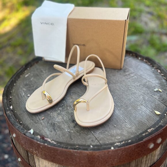 Vince Sandals - Leather - Lucila Birchsand - Like New - Size 9.5 - Picture 1 of 12